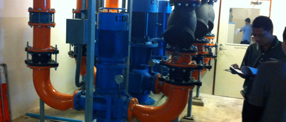 Mainting an industrial cooling system.